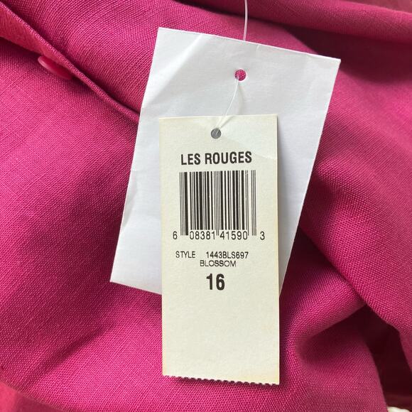 Style Co Collections Shirt Sz 16 Linen NWT Collar Lightweight Coastal Lagenlook - Picture 9 of 10